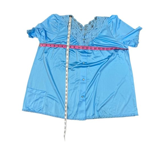 Vintage Shadowline Blue 4 pc Nylon Lace Peignoir Pajama Nightgown Set Size S - M - Picture 3 of 10